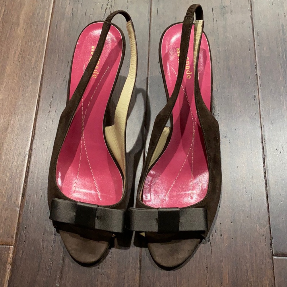 Kate Spade Sling back kitten heel - brown - 8.5